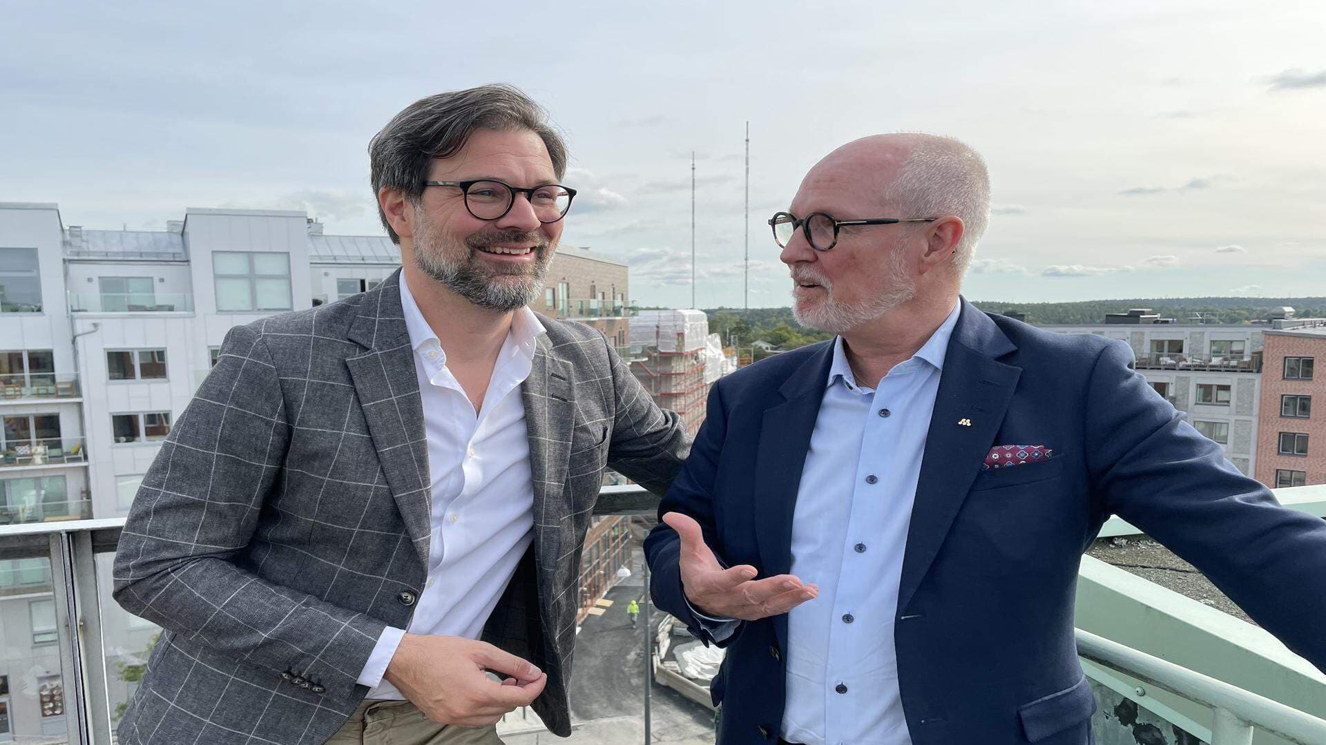 Mathias Forsberg, näringslivsdirektör och Mats Gerdau kommunstyrelsens ordförande i Nacka kommun