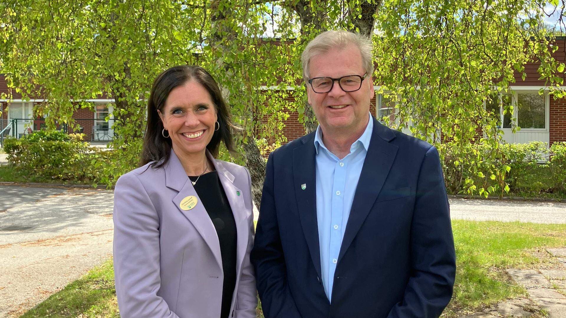 Christina Landoff, kommundirektör, och Dan Pierre, kommunstyrelsens ordförande.